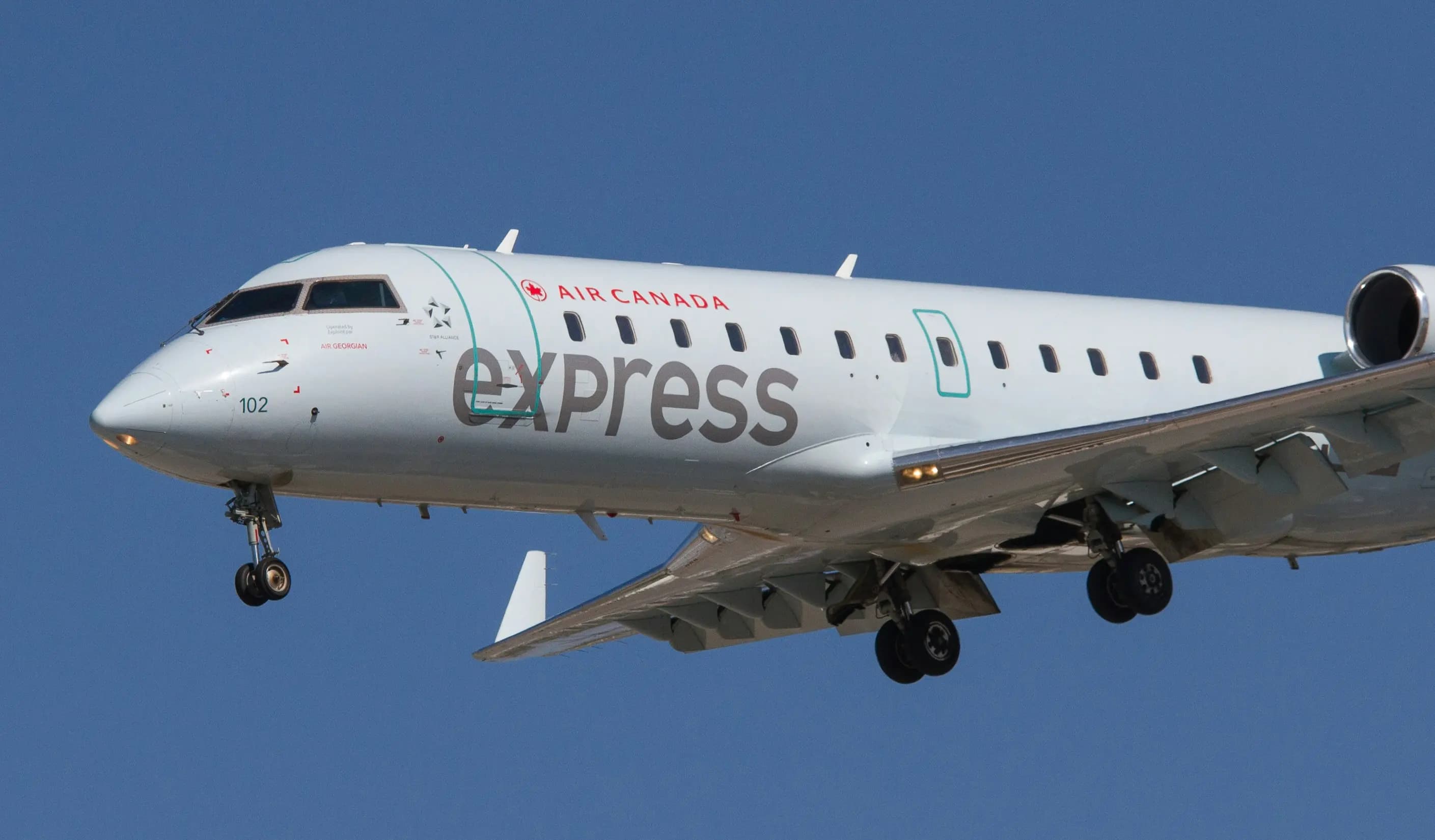 A passenger plane in flight